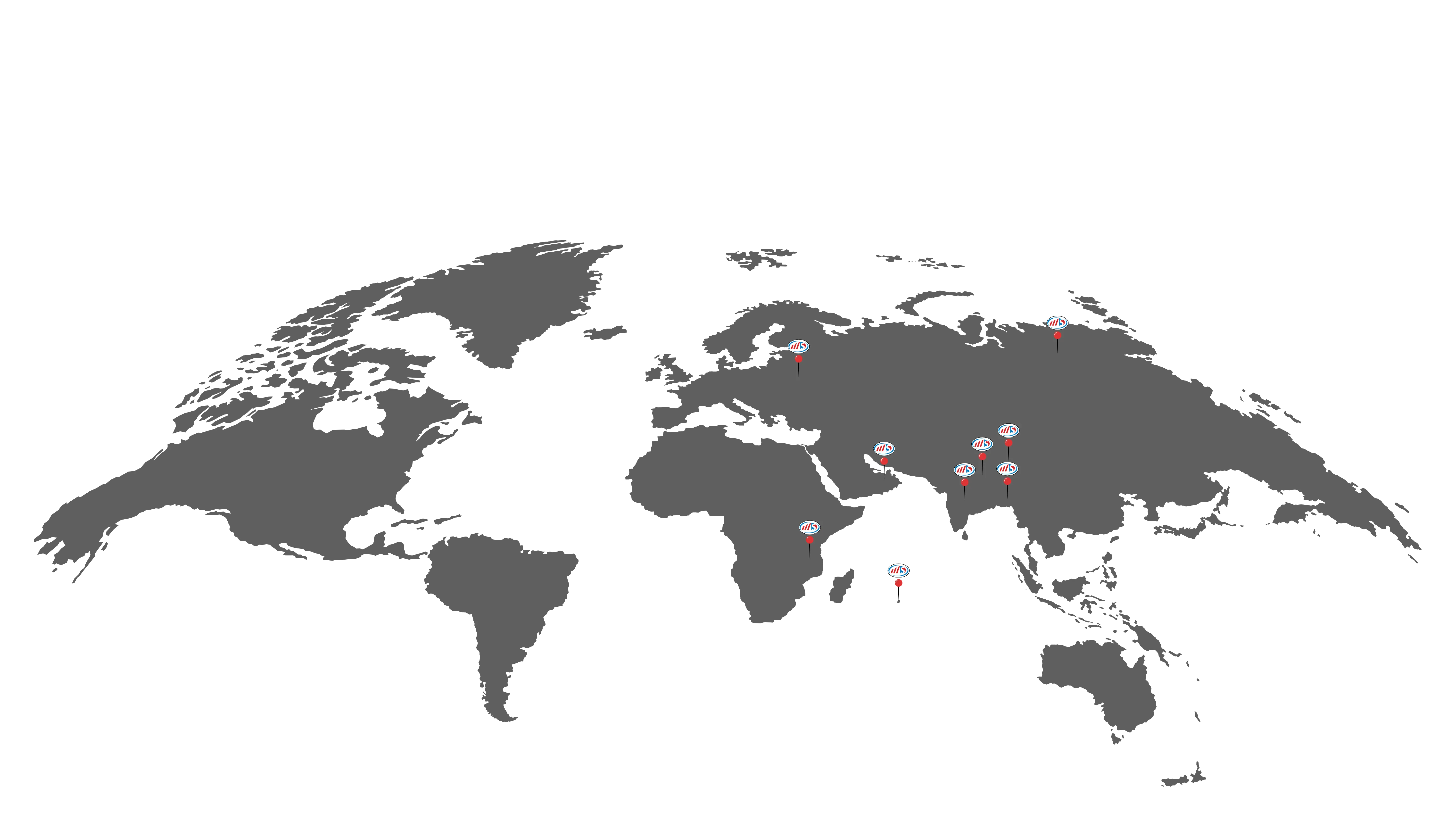 Malson Polymers global presence map showing operations in Nepal, Bangladesh, Bhutan, UAE Dubai, Russia, Ukraine, Mauritius, and Africa